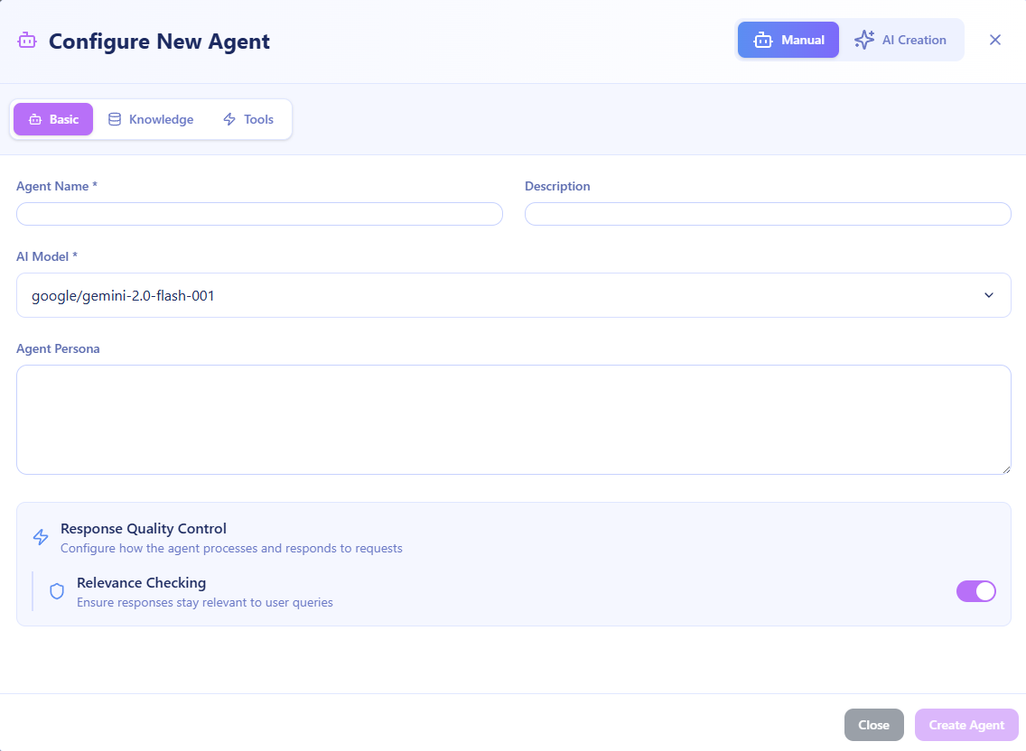 create agents manual