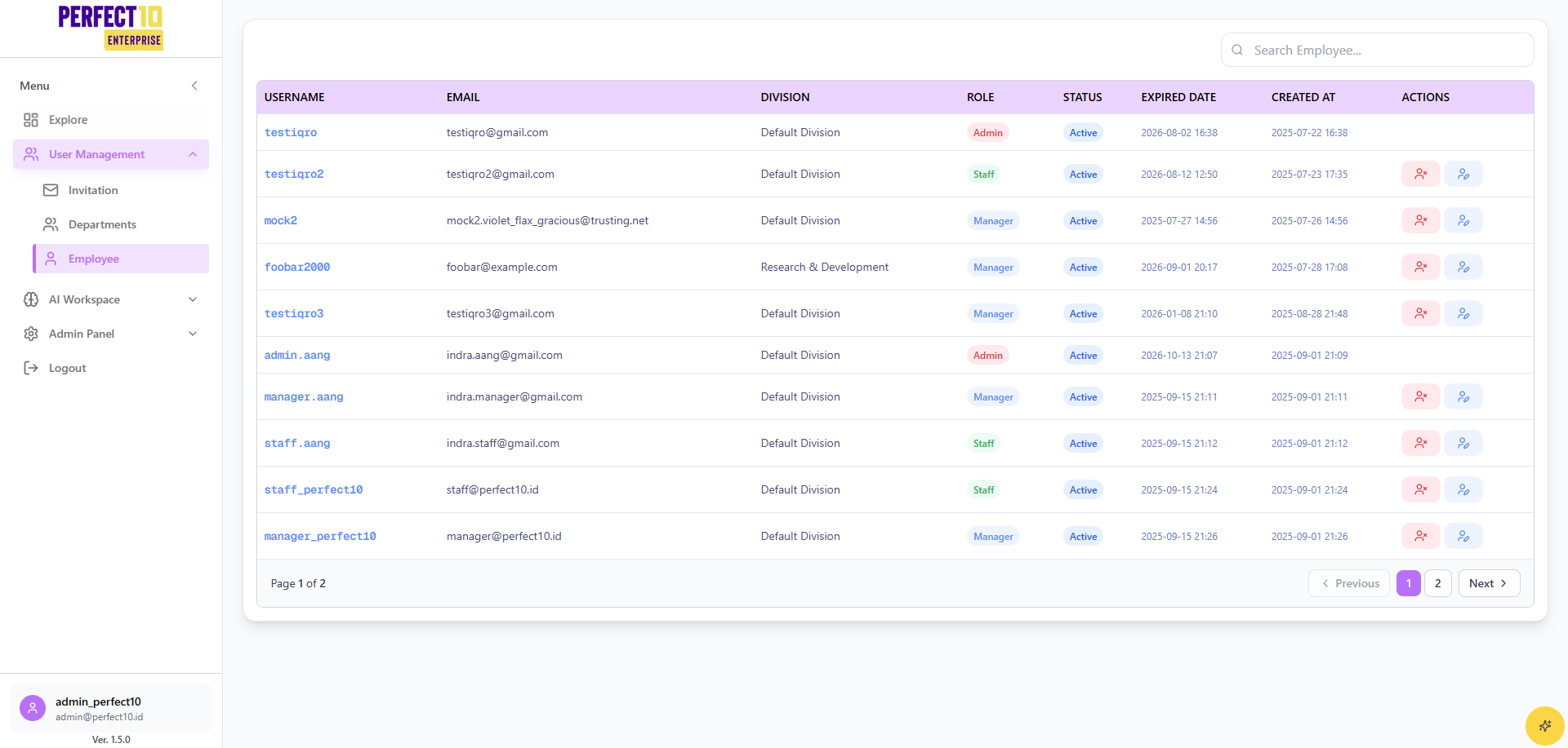 Perfect10 Pro Employee Management