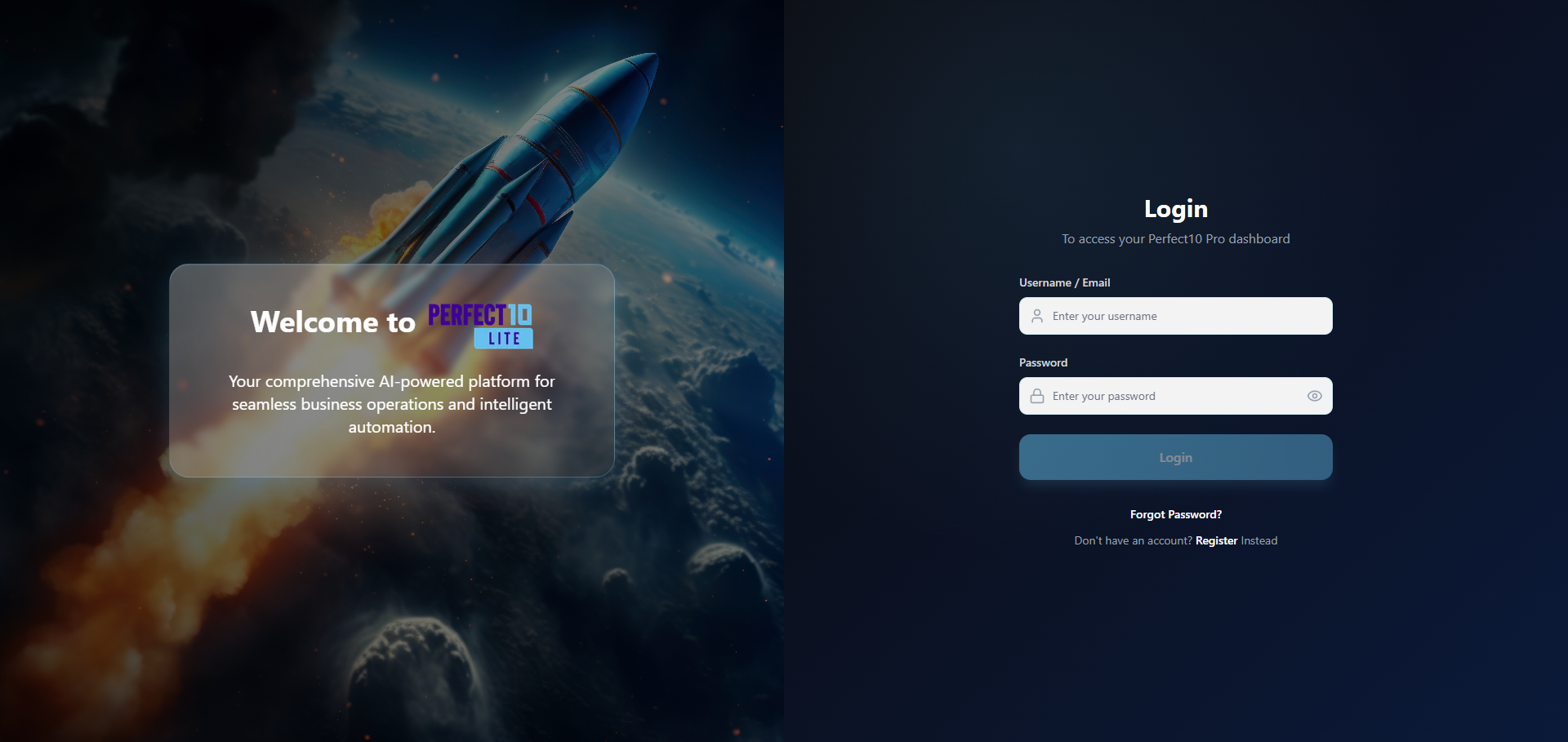 Admin Login Screen
